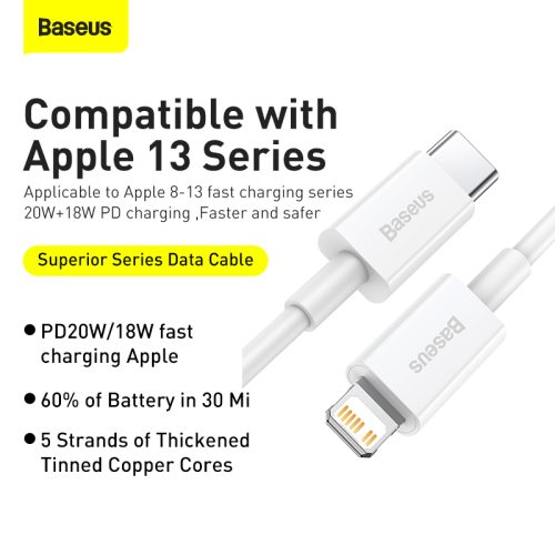 Cáp sạc nhanh hiệu Baseus Superior Series Type-C to iP PD 20W - Hình ảnh 15