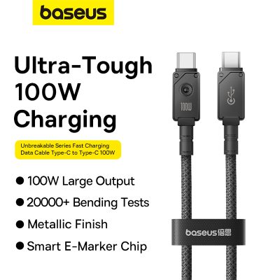 Cáp sạc nhanh hiệu Baseus Unbreakable Series Type-C to Type-C 100W 1m - Nói lời tạm biệt với nỗi ám ảnh mang tên "đứt cáp" với <strong>Baseus Unbreakable Series Type-C to Type-C 100W 1m</strong>. Đây là sợi cáp được chế tác để trường tồn, với lõi gia cố bằng sợi Aramid chống đạn, vỏ bện dù siêu bền và đầu cắm hợp kim kẽm sang trọng. Hỗ trợ công suất sạc nhanh Power Delivery 100W, sợi cáp này có thể nạp đầy năng lượng cho cả MacBook Pro, iPad và các dòng điện thoại Android cao cấp nhất. Tích hợp chip E-Marker thông minh đảm bảo an toàn tuyệt đối cho thiết bị. Hãy đầu tư một lần cho sự bền bỉ và hiệu suất đỉnh cao với <strong>Baseus Unbreakable Series Type-C to Type-C 100W 1m</strong>.