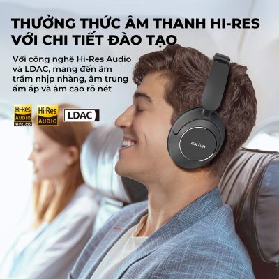Tai nghe Bluetooth chụp tai Earfun Wave Pro - Đắm chìm hoàn toàn trong thế giới âm thanh của bạn với tai nghe chụp tai <strong>Earfun Wave Pro</strong>. Được thiết kế cho sự thoải mái tuyệt đối và hiệu suất âm thanh đỉnh cao, sản phẩm tích hợp công nghệ chống ồn chủ động Hybrid ANC giảm tới 45dB, loại bỏ mọi tạp âm phiền nhiễu. Thưởng thức âm nhạc chất lượng Hi-Res Audio với codec LDAC cao cấp, tái tạo âm thanh chi tiết và sống động. Thời lượng pin cực khủng lên đến 80 giờ cho phép bạn sử dụng hàng tuần liền. Với thiết kế công thái học, micro đàm thoại rõ nét và khả năng kết nối đa điểm, <strong>Earfun Wave Pro</strong> là người bạn đồng hành lý tưởng cho công việc, du lịch và thư giãn.