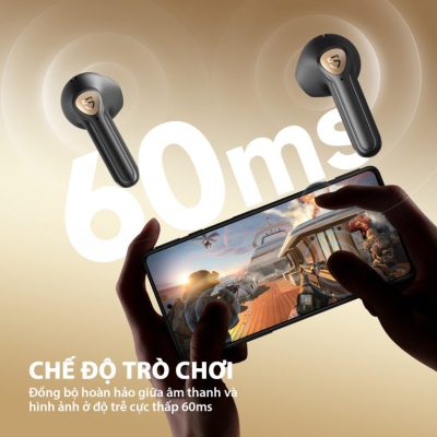 Tai nghe Bluetooth SoundPEATS Air3 Deluxe, In-ear, Driver 14.2mm, Pin 22H, IPX4, Bluetooth 5.2, aptX-Adaptive, Game Mode 60ms - Tai nghe <strong>SoundPEATS Air3 Deluxe</strong> thiết kế in-ear, driver 14.2mm, âm thanh chất lượng với codec aptX-Adaptive/SBC. Pin 5H (tai nghe), 22H (hộp sạc), sạc USB-C. IPX4 chống nước, micro kép ENC, Bluetooth 5.2, độ trễ 60ms (Game Mode). Điều khiển cảm ứng, app SoundPEATS. Bảo hành 12 tháng, lý tưởng nghe nhạc, chơi game, đàm thoại.