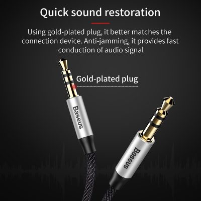Cáp âm thanh hiệu Baseus Yiven (Male to male) M30 - Nâng tầm trải nghiệm âm thanh của bạn với cáp âm thanh cao cấp <strong>Baseus Yiven (Male to male) M30</strong>. Được thiết kế để truyền tải tín hiệu âm thanh một cách trung thực nhất, cáp sở hữu lõi đồng nguyên chất và đầu cắm 3.5mm mạ vàng 24K, đảm bảo chất âm Hi-Fi không suy hao và kết nối ổn định. Lớp vỏ bọc bằng dây dù bện nilon cao cấp không chỉ mang lại vẻ ngoài sang trọng mà còn siêu bền bỉ, chống rối, chống đứt gãy hiệu quả. Tương thích hoàn hảo với điện thoại, loa, dàn âm thanh xe hơi và mọi thiết bị có cổng 3.5mm. Hãy lựa chọn <strong>Baseus Yiven (Male to male) M30</strong> để tận hưởng âm nhạc một cách trọn vẹn và bền bỉ nhất.