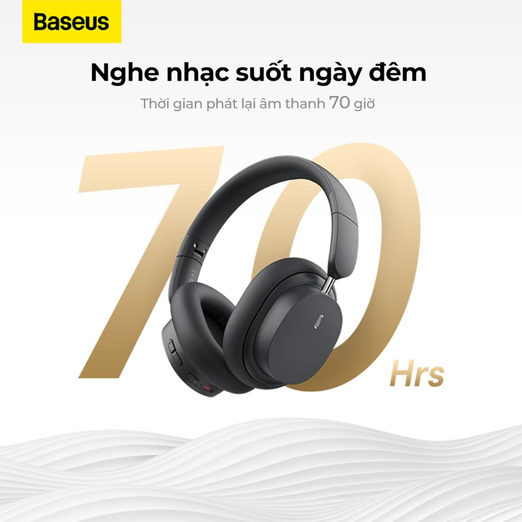 Tai Nghe Chụp Tai Không Dây Baseus Bowie D05 - Chống Ồn, Âm Thanh Hi-Fi, Pin 70 Giờ, Độ Trễ Thấp Chơi Game - Tận hưởng không gian âm nhạc riêng tư và đắm chìm trong thế giới game với tai nghe chụp tai <strong>Baseus Bowie D05</strong>. Nổi bật với thời lượng pin cực khủng lên đến 70 giờ, bạn có thể nghe nhạc cả tuần mà không cần lo lắng về việc sạc pin. Màng loa dynamic 40mm mang đến chất âm Hi-Fi sống động, bass sâu và treble chi tiết. Kích hoạt chế độ gaming với độ trễ siêu thấp chỉ 0.06s, cho trải nghiệm chơi game và xem phim đồng bộ hoàn hảo. Thiết kế chụp tai công thái học, siêu nhẹ cùng đệm tai protein mềm mại đảm bảo sự thoải mái tối đa khi đeo trong thời gian dài. <strong>Baseus Bowie D05</strong> hỗ trợ kết nối kép không dây/có dây linh hoạt, là lựa chọn hoàn hảo cho mọi nhu cầu.