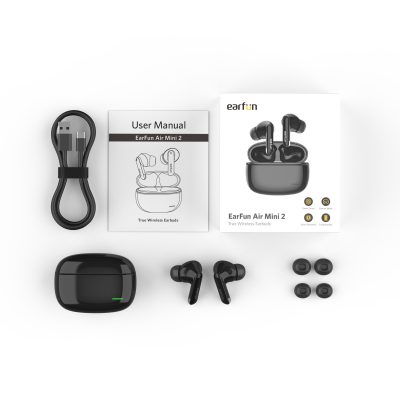 Tai nghe Bluetooth Earfun Air Mini 2 - Trải nghiệm sự tự do tuyệt đối với tai nghe <strong>Earfun Air Mini 2</strong>, một thiết kế siêu nhỏ gọn và nhẹ nhàng, mang lại cảm giác đeo thoải mái suốt cả ngày dài. Dù có kích thước khiêm tốn, sản phẩm vẫn mang đến chất âm sống động, cân bằng nhờ màng loa 10mm được tinh chỉnh đặc biệt. Công nghệ 2 micro tích hợp thuật toán khử ồn giúp mọi cuộc gọi của bạn luôn rõ ràng. Với tổng thời lượng pin 24 giờ, chuẩn chống nước IPX7 mạnh mẽ và chế độ Game Mode độ trễ thấp, <strong>Earfun Air Mini 2</strong> là sự lựa chọn hoàn hảo cho những ai yêu thích sự tối giản, tiện lợi và cần một người bạn đồng hành âm thanh đáng tin cậy cho mọi hoạt động hàng ngày.
