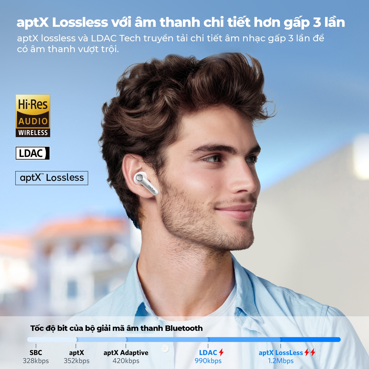 Tai nghe Bluetooth Earfun Air Pro 4 - Chạm đến đỉnh cao của âm thanh không dây với tai nghe <strong>Earfun Air Pro 4</strong>. Lần đầu tiên tích hợp nền tảng Snapdragon Sound™ và codec aptX Lossless, sản phẩm mang đến chất lượng âm thanh chuẩn CD, không nén, trung thực đến từng chi tiết. Công nghệ chống ồn chủ động ANC thông minh thế hệ mới có khả năng khử ồn sâu tới 45dB, tạo ra không gian tĩnh lặng tuyệt đối. Hệ thống 6 micro tích hợp AI giúp mọi cuộc gọi trong trẻo vượt trội. Với thiết kế sang trọng, thời lượng pin lên đến 50 giờ và kết nối đa điểm, <strong>Earfun Air Pro 4</strong> là sự lựa chọn tối thượng cho các audiophile và người dùng chuyên nghiệp đòi hỏi chất lượng cao nhất.
