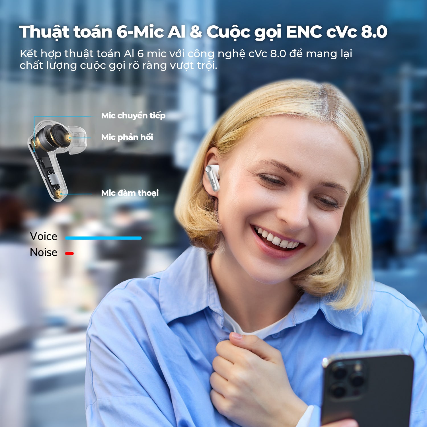 Tai nghe Bluetooth Earfun Air Pro 4 - Chạm đến đỉnh cao của âm thanh không dây với tai nghe <strong>Earfun Air Pro 4</strong>. Lần đầu tiên tích hợp nền tảng Snapdragon Sound™ và codec aptX Lossless, sản phẩm mang đến chất lượng âm thanh chuẩn CD, không nén, trung thực đến từng chi tiết. Công nghệ chống ồn chủ động ANC thông minh thế hệ mới có khả năng khử ồn sâu tới 45dB, tạo ra không gian tĩnh lặng tuyệt đối. Hệ thống 6 micro tích hợp AI giúp mọi cuộc gọi trong trẻo vượt trội. Với thiết kế sang trọng, thời lượng pin lên đến 50 giờ và kết nối đa điểm, <strong>Earfun Air Pro 4</strong> là sự lựa chọn tối thượng cho các audiophile và người dùng chuyên nghiệp đòi hỏi chất lượng cao nhất.