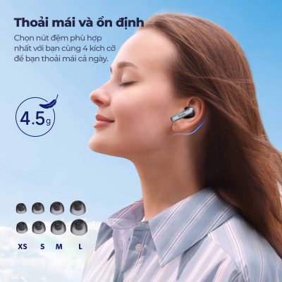 Tai nghe Bluetooth Earfun Air 2 - Khám phá thế giới âm thanh đỉnh cao với tai nghe Bluetooth <strong>Earfun Air 2</strong>. Được chứng nhận Hi-Res Audio và hỗ trợ codec LDAC, sản phẩm mang đến chất âm chi tiết, trong trẻo vượt xa mong đợi. Công nghệ 4 micro tích hợp chống ồn cVc 8.0 đảm bảo mọi cuộc gọi của bạn luôn rõ ràng, ngay cả trong môi trường ồn ào. Với thời lượng pin lên đến 40 giờ, chuẩn chống nước IPX7 mạnh mẽ và chế độ Game Mode độ trễ thấp, <strong>Earfun Air 2</strong> là người bạn đồng hành lý tưởng cho cả công việc và giải trí. Tận hưởng sự tự do không dây và chất lượng âm thanh vượt trội ngay hôm nay.