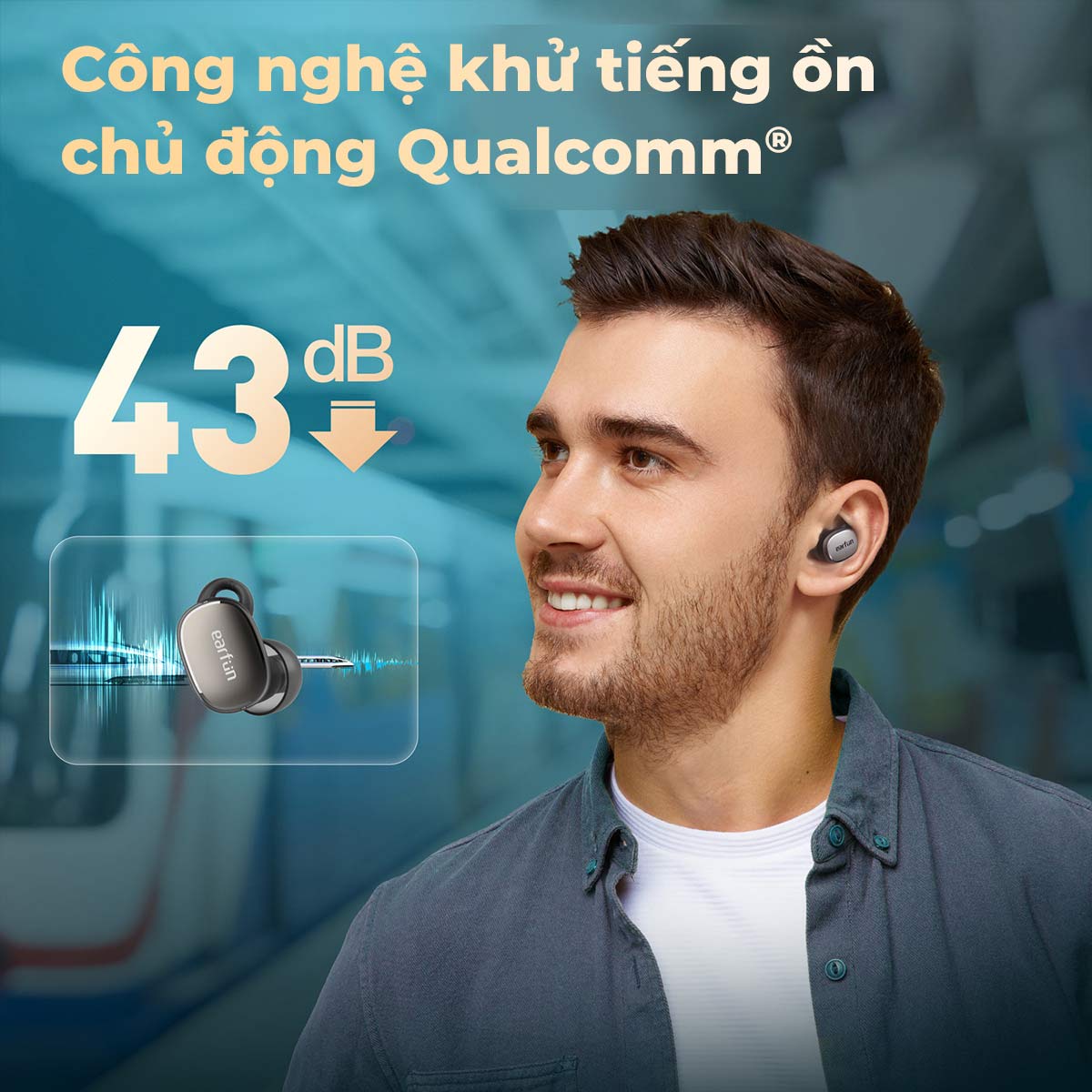 Tai nghe Bluetooth Earfun Free Pro 3 - Trải nghiệm âm thanh Lossless đỉnh cao trong một thiết kế siêu nhỏ gọn với tai nghe <strong>Earfun Free Pro 3</strong>. Lần đầu tiên tích hợp nền tảng Snapdragon Sound™ và codec aptX Lossless, tai nghe mang lại chất âm chuẩn CD trung thực chưa từng có. Công nghệ chống ồn chủ động ANC thông minh khử ồn sâu tới 43dB, tạo ra không gian riêng tư mọi lúc mọi nơi. Thiết kế công thái học độc đáo với móc tai đi kèm đảm bảo sự vừa vặn, chắc chắn ngay cả khi vận động mạnh. Hệ thống 6 micro và kết nối đa điểm giúp bạn làm việc hiệu quả. <strong>Earfun Free Pro 3</strong> là sự kết hợp hoàn hảo giữa hiệu suất tối thượng và tính di động tuyệt vời.