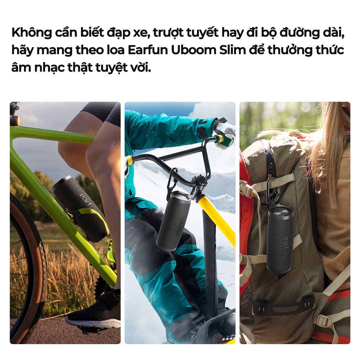 Loa Bluetooth Earfun Uboom Slim - Khám phá sự kết hợp hoàn hảo giữa thiết kế thanh lịch và âm thanh sống động với loa Bluetooth <strong>Earfun Uboom Slim</strong>. Với độ mỏng ấn tượng và bề mặt phủ vải cao cấp, chiếc loa này là một nét chấm phá tinh tế cho mọi không gian sống hiện đại. Dù có thân hình mảnh mai, loa vẫn mang đến công suất 20W mạnh mẽ cùng chất âm stereo trong trẻo, cân bằng. Chuẩn chống nước IPX7, thời lượng pin lên đến 18 giờ và khả năng ghép đôi stereo giúp bạn tự do tận hưởng âm nhạc ở bất cứ đâu, từ phòng khách đến những buổi dã ngoại. <strong>Earfun Uboom Slim</strong> là lựa chọn lý tưởng cho những ai yêu cái đẹp và không muốn thỏa hiệp về chất lượng âm thanh.
