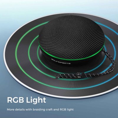 Loa Bluetooth SoundPEATS Halo, Driver 40mm, Pin 28H, IPX4, Bluetooth 5.0, RGB LED, Stereo Mode - Loa Bluetooth <strong>SoundPEATS Halo</strong> với thiết kế nhỏ gọn, driver 40mm, âm thanh vòm 360°, codec AAC/SBC. Pin 28H (không đèn), 14H (có đèn), sạc USB-C. IPX4 chống nước, micro tích hợp, Bluetooth 5.0, đèn RGB 3 màu, hỗ trợ Stereo Mode. Bảo hành 12 tháng, lý tưởng cho tiệc tùng, dã ngoại, nghe nhạc.