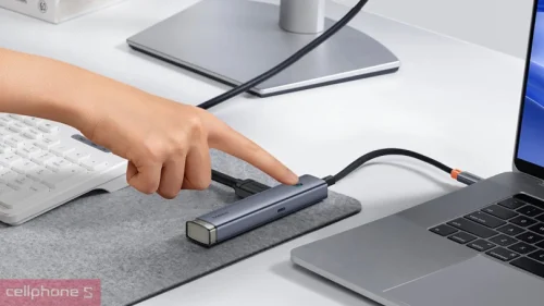 Thiết bị mở rộng hiệu Baseus UltraJoy Series 6-Port HUB AIR (TYPE-C TO 1 HDMI 4K@30HZ + 2 USB 3.0 + 1 USB 2.0 + 1 TYPE-C 3.0 + 1 PD) - Hình ảnh 2