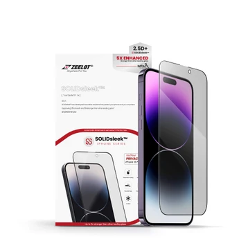 Kính Cường Lực ZEELOT SOLIDsleek Privacy Chống Nhìn Trộm cho iPhone 15/15 Plus/15 Pro/15 Pro Max và iPhone 16 Series