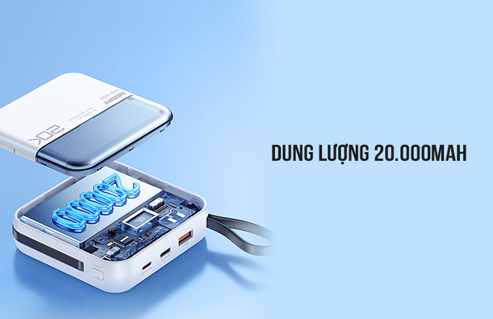Pin sạc dự phòng kèm cáp 20000mAh 22.5W Remax RPP-603 9