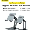 Giá Đỡ Điện Thoại/iPad Baseus Desktop Biaxial Foldable Metal Stand - Trục Kép, Gấp Gọn, Hợp Kim Nhôm Chống Mỏi Cổ