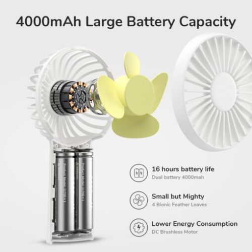 Quạt Cầm Tay Mini JISULIFE FA20X Plus ABS 4000mAh - Sạc Nhanh - Sử Dụng Lên Đến 16H Chính Hãng - Bảo Hành 12 Tháng - Hình ảnh 7