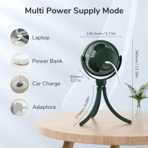 Quạt tích điện cho bé Baby Fan Life 1 Jisulife FA24 chân bạch tuộc đa năng - Hình ảnh 6