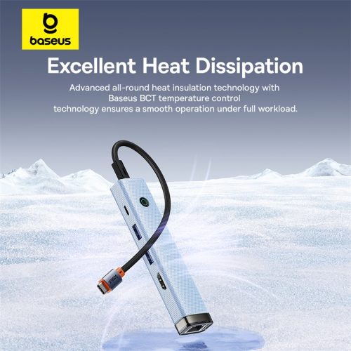 Hub Baseus Ultrajoy Series 6 cổng Air (TYPE-C TO 1 HDMI 4K@60HZ + 2 USB 3.0 + 1 USB 2.0 + 1 TYPE-C 3.0 + 1 PD) - Hình ảnh 6