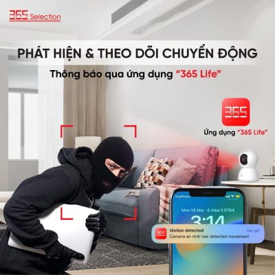 Camera Wifi Trong Nhà 365 Selection C2 Tuya 5MP 3K Chính Hãng - <strong>Camera Wifi 365 Selection C2 Tuya 5MP 3K2</strong>, quay 360°, phát hiện chuyển động AI, quay màu ban đêm. Kết nối Tuya Smart/365 Life qua Wifi 2.4GHz, đàm thoại 2 chiều, hỗ trợ thẻ nhớ 256GB. Lắp dễ, bảo hành 24 tháng, lý tưởng giám sát nhà ở, văn phòng, cửa hàng.