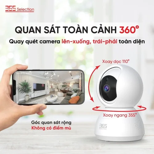 Camera Wifi Trong Nhà 365 Selection C1 Tuya 3MP 2K Full HD Chính Hãng - Hình ảnh 4