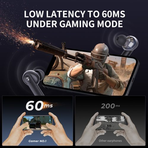 Tai nghe Bluetooth True Wireless SoundPeats Gamer No.1, In-ear, Dual Driver 6mm, Pin 25H, IPX4, Bluetooth 5.0, Game Mode 60ms, 4 Micro - Hình ảnh 8