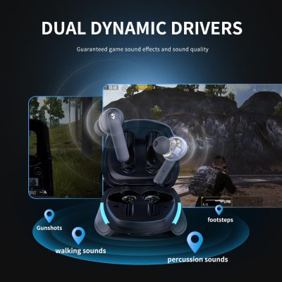 Tai nghe Bluetooth True Wireless SoundPeats Gamer No.1, In-ear, Dual Driver 6mm, Pin 25H, IPX4, Bluetooth 5.0, Game Mode 60ms, 4 Micro - Tai nghe <strong>SoundPeats Gamer No.1</strong> với thiết kế in-ear, hộp sạc đầu rắn, Dual Driver 6mm, âm thanh 3D, codec AAC/SBC. Pin 5H (tai nghe), 25H (với hộp sạc), sạc USB-C. IPX4 chống nước, 4 micro cVc 8.0, Bluetooth 5.0, Game Mode 60ms. Bảo hành 12 tháng, lý tưởng chơi game, nghe nhạc, đàm thoại.
