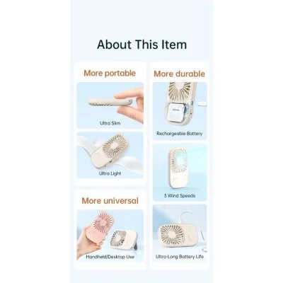 Quạt cầm tay đa năng nhỏ gọn Jisulife FA49 nhỏ gọn, siêu Mỏng, Dễ Thương, pin 13 giờ - Tối giản hành trang mùa hè của bạn với "trợ thủ đắc lực" <strong>Jisulife FA49</strong> - chiếc quạt cầm tay đa năng 3-trong-1 độc đáo. Với thiết kế siêu mỏng, thời trang và dễ thương, sản phẩm này tích hợp 3 chức năng thiết yếu: quạt làm mát mạnh mẽ, sạc dự phòng 2000mAh cứu cánh cho điện thoại và đèn pin tiện lợi. Cánh quạt mềm TPE tự động dừng khi chạm, đảm bảo an toàn tuyệt đối. Thời lượng pin ấn tượng lên đến 13 giờ giúp bạn thoải mái sử dụng suốt cả ngày. <strong>Jisulife FA49</strong> không chỉ là một chiếc quạt, mà là một giải pháp thông minh và phong cách cho cuộc sống năng động.