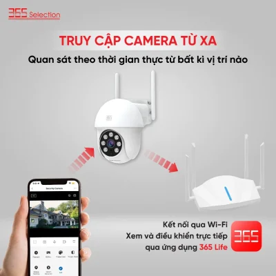 Camera Wifi Ngoài Trời 365 Selection OC1 Tuya 3MP 2K Chính Hãng - <strong>Camera Wifi 365 Selection OC1 Tuya 3MP 2K</strong>, chống nước IP65, thu hình 360° với PTZ, tầm nhìn đêm 10m. Kết nối Tuya Smart/Smart Life qua Wifi 2.4GHz, lắp đặt dễ dàng. Hỗ trợ thẻ nhớ 128GB, đàm thoại 2 chiều, phát hiện chuyển động. Lý tưởng giám sát ngoài trời.