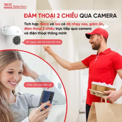 Camera Wifi Ngoài Trời 365 Selection OC1 Tuya 3MP 2K Chính Hãng - <strong>Camera Wifi 365 Selection OC1 Tuya 3MP 2K</strong>, chống nước IP65, thu hình 360° với PTZ, tầm nhìn đêm 10m. Kết nối Tuya Smart/Smart Life qua Wifi 2.4GHz, lắp đặt dễ dàng. Hỗ trợ thẻ nhớ 128GB, đàm thoại 2 chiều, phát hiện chuyển động. Lý tưởng giám sát ngoài trời.
