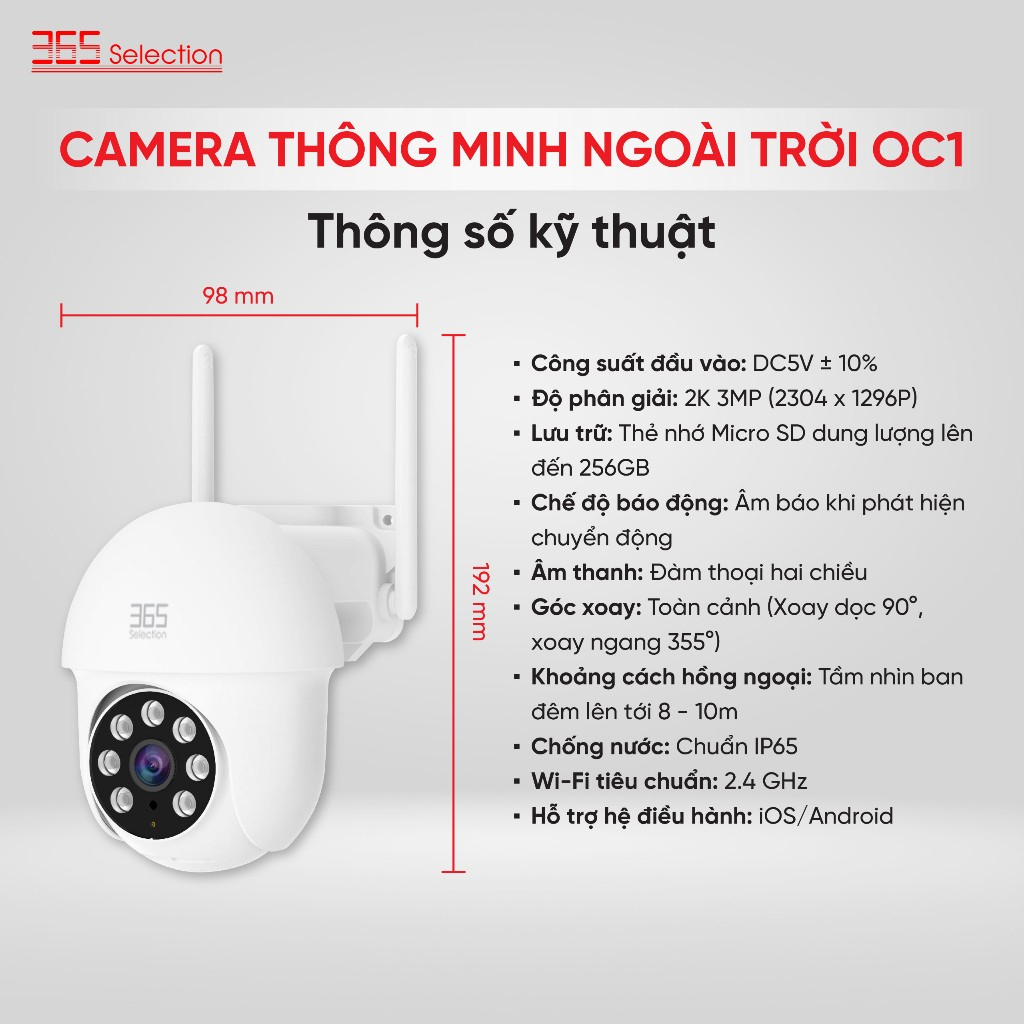 Product image Camera Wifi 365 Selection OC1 Tuya sử dụng ngoài trời Độ phân giải 2K - Lắp đặt nhanh gọn 2