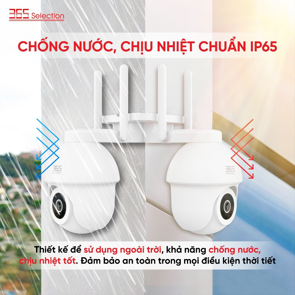 Camera Wifi Ngoài Trời 365 Selection OC2 Tuya 5MP 3K Chính Hãng - <strong>Camera Wifi 365 Selection OC2 Tuya 5MP 3K</strong>, chống nước IP65, quay 360° PTZ, quay màu ban đêm 10m. Kết nối Tuya Smart/365 Life qua Wifi 2.4GHz, đàm thoại 2 chiều, phát hiện chuyển động AI. Hỗ trợ thẻ nhớ 256GB, lắp đặt dễ, bảo hành 24 tháng, lý tưởng giám sát ngoài trời.