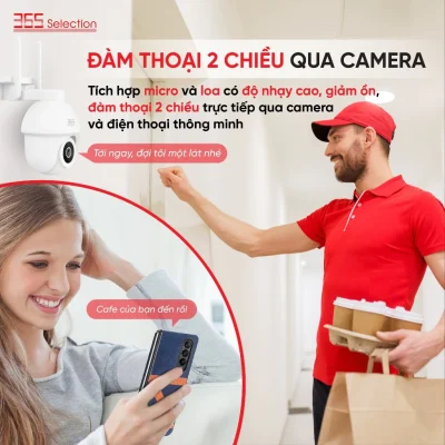 Camera Wifi Ngoài Trời 365 Selection OC2 Tuya 5MP 3K Chính Hãng - <strong>Camera Wifi 365 Selection OC2 Tuya 5MP 3K</strong>, chống nước IP65, quay 360° PTZ, quay màu ban đêm 10m. Kết nối Tuya Smart/365 Life qua Wifi 2.4GHz, đàm thoại 2 chiều, phát hiện chuyển động AI. Hỗ trợ thẻ nhớ 256GB, lắp đặt dễ, bảo hành 24 tháng, lý tưởng giám sát ngoài trời.