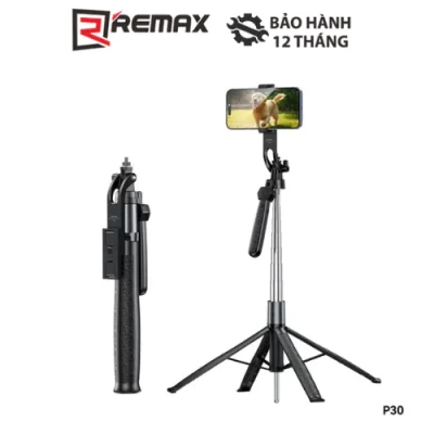 Gậy Chụp Ảnh Selfie REMAX P30, Tích Hợp Tripod 4 Chân, Remote Bluetooth, Dài 1.8m