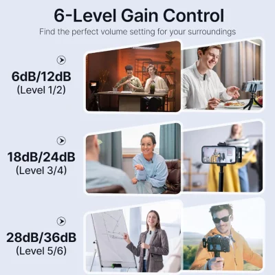 Micro Cài Áo Không Dây BOYALINK 3in1 Đa Năng Chính Hãng - Micro Cài Áo <strong>BOYALINK</strong> 3in1 không dây, độ nhạy cao (-42dB), chống ồn mạnh, thu âm đa hướng 360°. Tương thích iPhone, Android, camera qua USB-C, Lightning, 3.5mm. Pin 30 giờ với hộp sạc 1000mAh, phạm vi 100m. Lý tưởng cho vlog, livestream, phỏng vấn.