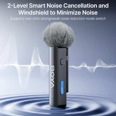 Micro Cài Áo Không Dây BOYALINK 3in1 Đa Năng Chính Hãng - Micro Cài Áo <strong>BOYALINK</strong> 3in1 không dây, độ nhạy cao (-42dB), chống ồn mạnh, thu âm đa hướng 360°. Tương thích iPhone, Android, camera qua USB-C, Lightning, 3.5mm. Pin 30 giờ với hộp sạc 1000mAh, phạm vi 100m. Lý tưởng cho vlog, livestream, phỏng vấn.