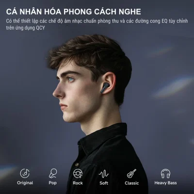 Tai nghe True Wireless QCY MeloBuds Neo, LED Hiển Thị Pin, Bluetooth 5.3, 24H Playtime, 68ms Low Latency - Tai nghe <strong>QCY MeloBuds Neo</strong> với công nghệ <strong>QCY MeloBuds Neo</strong>, thiết kế trong suốt cyberpunk, LED hiển thị pin, driver 10mm cho âm thanh sống động. Bluetooth 5.3, độ trễ 68ms, ENC 4 mic đảm bảo cuộc gọi rõ nét. Pin 24 giờ, IPX5 chống nước, 9 chế độ EQ qua app.