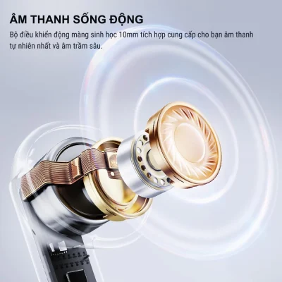 Tai nghe True Wireless QCY MeloBuds Neo, LED Hiển Thị Pin, Bluetooth 5.3, 24H Playtime, 68ms Low Latency - Tai nghe <strong>QCY MeloBuds Neo</strong> với công nghệ <strong>QCY MeloBuds Neo</strong>, thiết kế trong suốt cyberpunk, LED hiển thị pin, driver 10mm cho âm thanh sống động. Bluetooth 5.3, độ trễ 68ms, ENC 4 mic đảm bảo cuộc gọi rõ nét. Pin 24 giờ, IPX5 chống nước, 9 chế độ EQ qua app.