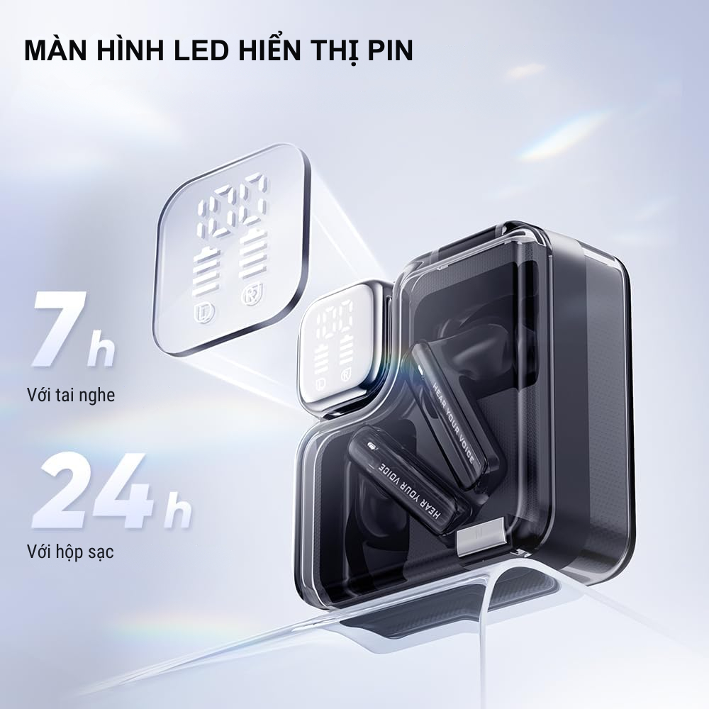 Tai nghe True Wireless QCY MeloBuds Neo, LED Hiển Thị Pin, Bluetooth 5.3, 24H Playtime, 68ms Low Latency - Tai nghe <strong>QCY MeloBuds Neo</strong> với công nghệ <strong>QCY MeloBuds Neo</strong>, thiết kế trong suốt cyberpunk, LED hiển thị pin, driver 10mm cho âm thanh sống động. Bluetooth 5.3, độ trễ 68ms, ENC 4 mic đảm bảo cuộc gọi rõ nét. Pin 24 giờ, IPX5 chống nước, 9 chế độ EQ qua app.