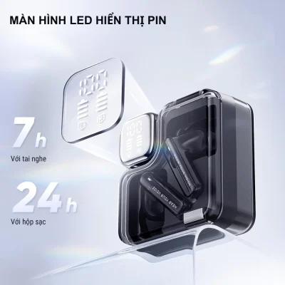 Tai nghe True Wireless QCY MeloBuds Neo, LED Hiển Thị Pin, Bluetooth 5.3, 24H Playtime, 68ms Low Latency - Tai nghe <strong>QCY MeloBuds Neo</strong> với công nghệ <strong>QCY MeloBuds Neo</strong>, thiết kế trong suốt cyberpunk, LED hiển thị pin, driver 10mm cho âm thanh sống động. Bluetooth 5.3, độ trễ 68ms, ENC 4 mic đảm bảo cuộc gọi rõ nét. Pin 24 giờ, IPX5 chống nước, 9 chế độ EQ qua app.