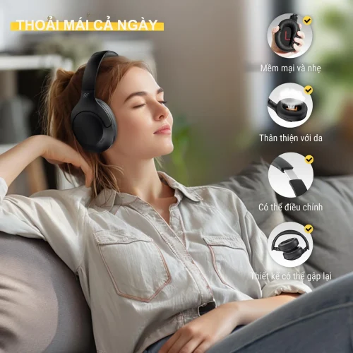 Tai nghe Over-Ear QCY H3 Lite ANC, Chống Ồn 90%, Driver 40mm, Bluetooth 5.3, Pin 60H - Hình ảnh 6