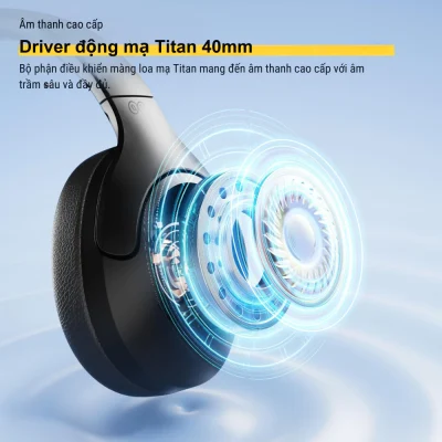 Tai nghe Over-Ear QCY H3 Lite ANC, Chống Ồn 90%, Driver 40mm, Bluetooth 5.3, Pin 60H - Tai nghe <strong>QCY H3 Lite</strong> tích hợp công nghệ QCY H3 Lite với ANC chặn 90% tiếng ồn, driver 40mm cho âm thanh Hi-Fi, ENC & DSP micro kép cho cuộc gọi rõ nét. Bluetooth 5.3, độ trễ 68ms, pin 60 giờ (ANC tắt). Thiết kế gập gọn, êm ái, hỗ trợ 9 chế độ EQ qua app. Chính hãng, bảo hành 6 tháng.