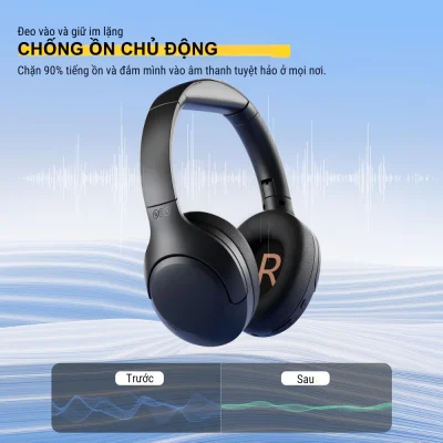 Tai nghe Over-Ear QCY H3 Lite ANC, Chống Ồn 90%, Driver 40mm, Bluetooth 5.3, Pin 60H - Tai nghe <strong>QCY H3 Lite</strong> tích hợp công nghệ QCY H3 Lite với ANC chặn 90% tiếng ồn, driver 40mm cho âm thanh Hi-Fi, ENC & DSP micro kép cho cuộc gọi rõ nét. Bluetooth 5.3, độ trễ 68ms, pin 60 giờ (ANC tắt). Thiết kế gập gọn, êm ái, hỗ trợ 9 chế độ EQ qua app. Chính hãng, bảo hành 6 tháng.
