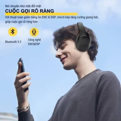 Tai nghe Over-Ear QCY H3 Lite ANC, Chống Ồn 90%, Driver 40mm, Bluetooth 5.3, Pin 60H - Tai nghe <strong>QCY H3 Lite</strong> tích hợp công nghệ QCY H3 Lite với ANC chặn 90% tiếng ồn, driver 40mm cho âm thanh Hi-Fi, ENC & DSP micro kép cho cuộc gọi rõ nét. Bluetooth 5.3, độ trễ 68ms, pin 60 giờ (ANC tắt). Thiết kế gập gọn, êm ái, hỗ trợ 9 chế độ EQ qua app. Chính hãng, bảo hành 6 tháng.