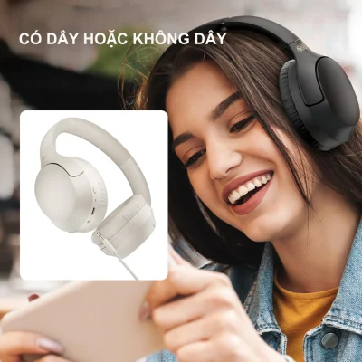 Tai nghe Chụp Tai Không Dây QCY H2 Pro Extra Bass, Bluetooth 5.3, Pin 70H, Độ Trễ Thấp - Tai nghe chụp tai <strong>QCY H2 Pro</strong> với công nghệ QCY H2 Pro, driver 40mm mang đến âm bass mạnh mẽ, độ trễ thấp 78ms, pin 70 giờ (ANC tắt). Công nghệ ENC micro kép cho cuộc gọi rõ nét, thiết kế gập gọn, đệm PU mềm mại, thoải mái cả ngày. Hỗ trợ app QCY tùy chỉnh EQ, Bluetooth 5.3 kết nối ổn định.
