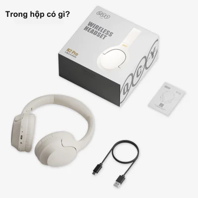 Tai nghe Chụp Tai Không Dây QCY H2 Pro Extra Bass, Bluetooth 5.3, Pin 70H, Độ Trễ Thấp - Tai nghe chụp tai <strong>QCY H2 Pro</strong> với công nghệ QCY H2 Pro, driver 40mm mang đến âm bass mạnh mẽ, độ trễ thấp 78ms, pin 70 giờ (ANC tắt). Công nghệ ENC micro kép cho cuộc gọi rõ nét, thiết kế gập gọn, đệm PU mềm mại, thoải mái cả ngày. Hỗ trợ app QCY tùy chỉnh EQ, Bluetooth 5.3 kết nối ổn định.
