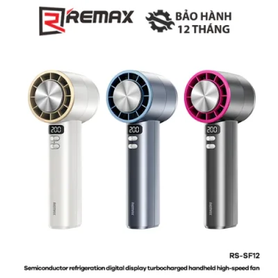 Quạt Cầm Tay Mini REMAX RS-SF12, Sò Lạnh 16°C, Pin 3600mAh, Điều Chỉnh 200 Mức Gió