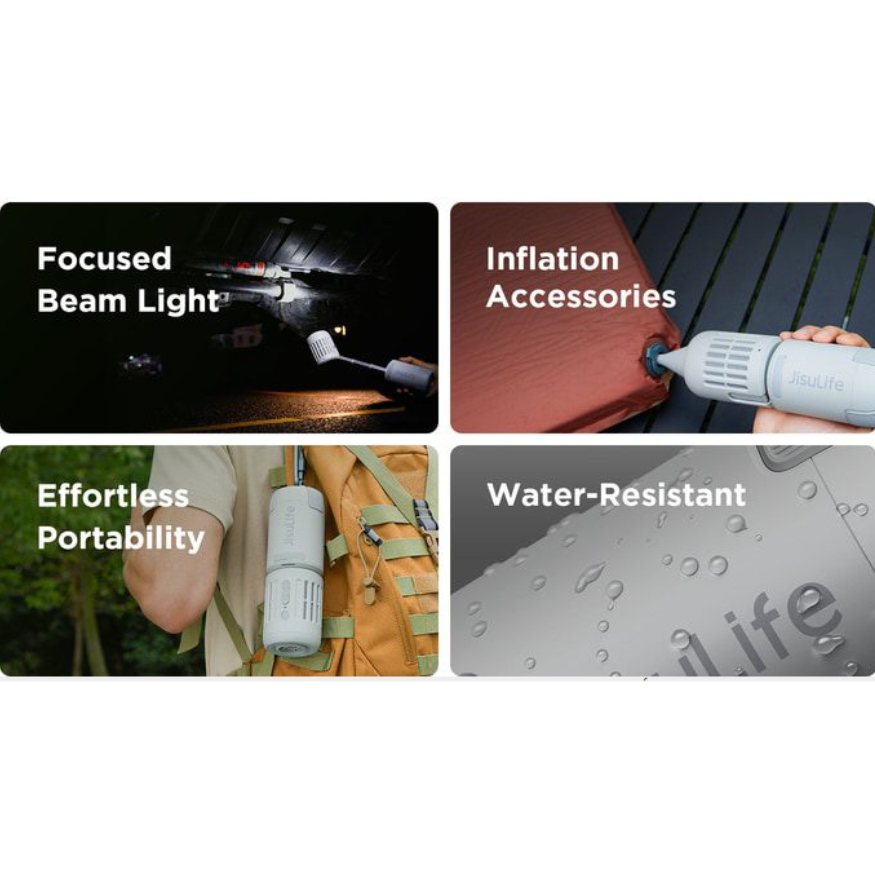 Quạt ngoài trời đa năng Jisulife Ultra 1, công suất 54W, dung lượng pin 13.500mAh - Đánh bay cơn nóng mùa hè trong mọi chuyến dã ngoại, cắm trại với <strong>quạt ngoài trời đa năng Jisulife Ultra 1</strong>. Đây không chỉ là một chiếc quạt, mà là một "cơn bão" di động với công suất cực đại 54W, tạo ra luồng gió mạnh mẽ lên tới 11m/s. Được trang bị viên pin "khủng" 13.500mAh cho thời gian sử dụng bền bỉ, và thiết kế chắc chắn, sản phẩm này là người bạn đồng hành lý tưởng cho mọi hoạt động ngoài trời. Trải nghiệm sự mát mẻ, tiện lợi và đa năng mà <strong>quạt ngoài trời đa năng Jisulife Ultra 1</strong> mang lại, giúp chuyến đi của bạn trở nên trọn vẹn hơn bao giờ hết.