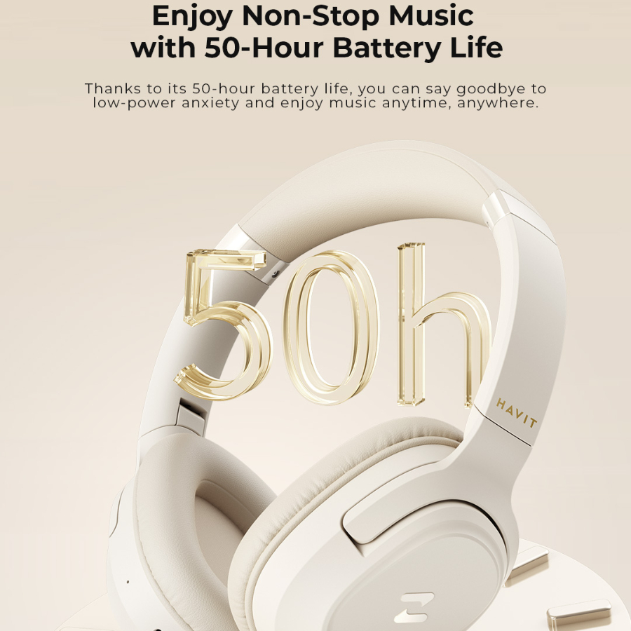 Headphone Bluetooth HAVIT H612BT, Âm thanh Stereo, Nghe Đến 50 giờ, App Havit Life - BH 12 Tháng - Trải nghiệm tự do âm nhạc không giới hạn với tai nghe headphone <strong>HAVIT H612BT</strong>. Đây là nhà vô địch về thời lượng pin, cung cấp đến 50 giờ nghe nhạc liên tục, cho phép bạn sử dụng cả tuần dài mà không cần sạc. Tận hưởng chất âm stereo sống động và cá nhân hóa trải nghiệm nghe của bạn với khả năng tùy chỉnh Equalizer (EQ) chuyên sâu thông qua App Havit Life. Với thiết kế công thái học siêu nhẹ, đệm tai mềm mại và khả năng gập gọn tiện lợi, <strong>HAVIT H612BT</strong> là người bạn đồng hành lý tưởng cho công việc, học tập và mọi hành trình, được đảm bảo chất lượng với chính sách bảo hành 12 tháng.