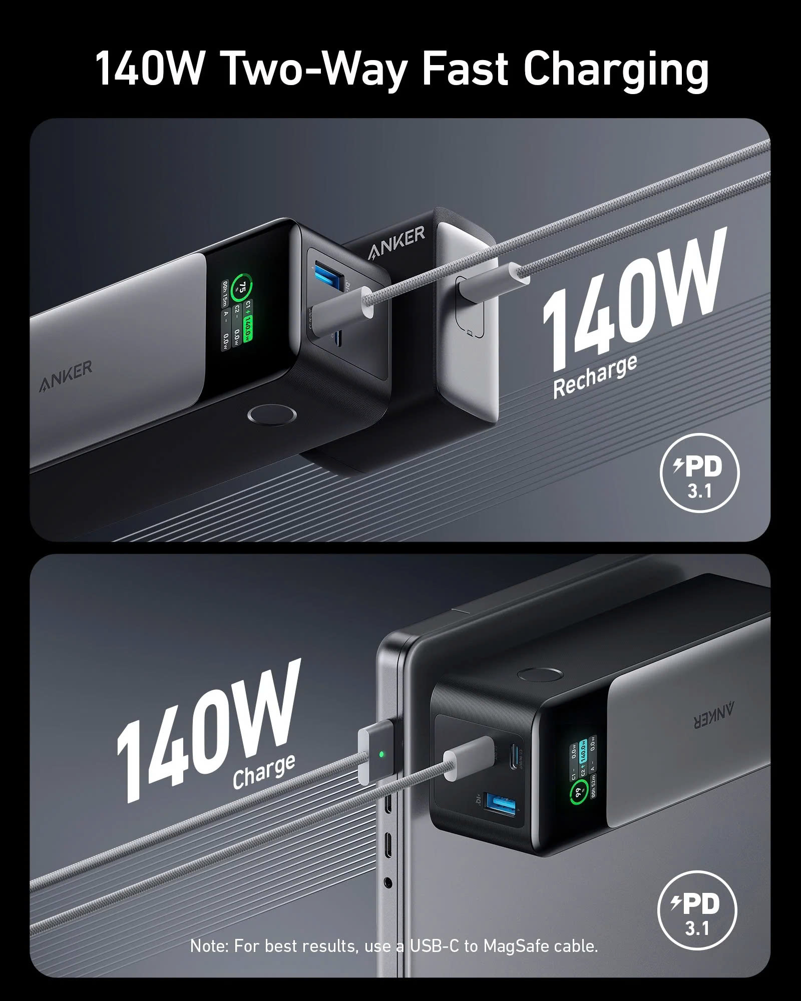 Pin Dự Phòng Anker A1289 - Pin Sạc Dự Phòng Anker 737 dung lượng 24000mAh, công suất 140w, 3 Cổng Gan Prime - A1289 - Pin Sạc Dự Phòng Anker 737 PowerCore <strong>A1289</strong> dung lượng 24.000mAh, công suất 140W, tích hợp 3 cổng GaNPrime, mang đến khả năng sạc nhanh vượt trội cho laptop, MacBook, iPhone. Công nghệ Power Delivery 3.1 đảm bảo sạc an toàn, hiệu quả. Thiết kế nhỏ gọn, màn hình kỹ thuật số thông minh hiển thị thông tin sạc.