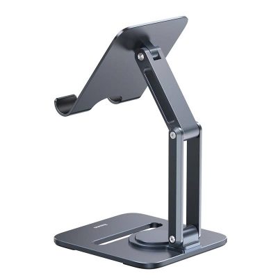Giá đỡ Tablet hiệu Baseus Desktop Biaxial Foldable Metal (Rotatable Version) - Xoay 360°, Trục Kép, Gấp Gọn, Chống Mỏi Cổ - Nâng tầm trải nghiệm tablet của bạn với giá đỡ đa năng <strong>Baseus Desktop Biaxial Foldable Metal (Rotatable Version)</strong>. Đây là giải pháp công thái học tối thượng, kết hợp thiết kế trục kép cho phép tùy chỉnh độ cao, góc nhìn và tính năng xoay 360° độc đáo để dễ dàng chia sẻ màn hình. Được chế tác từ hợp kim nhôm nguyên khối, sản phẩm đảm bảo sự vững chắc tuyệt đối cho mọi dòng tablet. Gập gọn hoàn toàn khi không sử dụng, đây là người bạn đồng hành lý tưởng cho cả bàn làm việc và những chuyến đi. Hãy đầu tư vào sự thoải mái, chuyên nghiệp và linh hoạt với <strong>Baseus Desktop Biaxial Foldable Metal (Rotatable Version)</strong>.