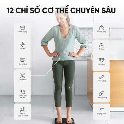 Cân Điện Tử Thông Minh Eufy A1 - Theo Dõi Sức Khỏe Toàn Diện, Chính Xác - Khám phá ngay <strong>Cân điện tử thông minh eufy A1</strong>, trợ lý sức khỏe đắc lực cho cả gia đình bạn. Với thiết kế tinh tế, mặt kính cường lực sang trọng, <strong>eufy A1</strong> không chỉ là một chiếc cân mà còn là thiết bị theo dõi sức khỏe toàn diện. Sản phẩm có khả năng phân tích đến 12 chỉ số cơ thể quan trọng như cân nặng, BMI, tỷ lệ mỡ, khối lượng xương, cơ... Dữ liệu được đồng bộ hóa dễ dàng qua Bluetooth với ứng dụng EufyLife, tương thích với các ứng dụng sức khỏe phổ biến khác như Apple Health, Google Fit. Với khả năng lưu trữ dữ liệu cho 16 người dùng, <strong>eufy A1</strong> là lựa chọn hoàn hảo để mọi thành viên cùng nhau xây dựng lối sống lành mạnh.
