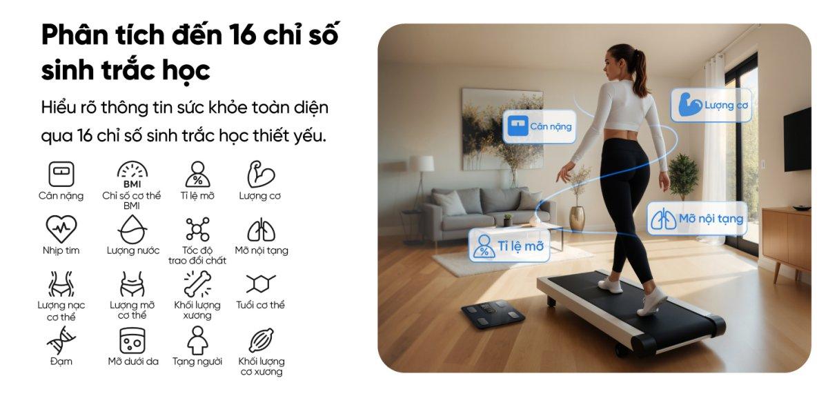 Cân Điện Tử Thông Minh eufy C20 - Hàng Chính Hãng | Phân Tích 16 Chỉ Số Cơ Thể, Kết Nối App EufyLife - Khám phá ngay cân điện tử thông minh <strong>eufy C20</strong>, người bạn đồng hành lý tưởng trên hành trình chăm sóc sức khỏe toàn diện. Với khả năng phân tích chính xác 16 chỉ số sinh trắc học quan trọng, <strong>eufy C20</strong> giúp bạn thấu hiểu cơ thể một cách sâu sắc nhất. Thiết bị sở hữu thiết kế tinh tế, màn hình TFT 3.36 inch hiển thị thông tin trực quan và kết nối dễ dàng với ứng dụng EufyLife qua Bluetooth. Theo dõi tiến trình, đặt mục tiêu và quản lý sức khỏe cho cả gia đình chưa bao giờ dễ dàng đến thế. Với độ chính xác cao và khả năng lưu trữ không giới hạn hồ sơ người dùng, đây là lựa chọn hoàn hảo cho mọi gia đình hiện đại.